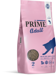 Prime adult skin & coat Прайм Полнорационный сухой корм для взрослых кошек с лососем (для кожи и шерсти) 2 кг