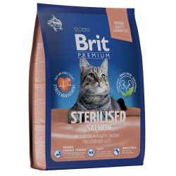 Brit Premium (Брит Премиум) Сухой корм для стерилизованных кошек и кастрированных котов с курицей и лососем 400 г