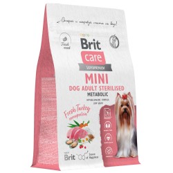 Brit Care (Брит Кэа) Adult Mini Sterilised Metabolic Сухой корм для взрослых стерилизованных собак мелких пород с индейкой 400 г