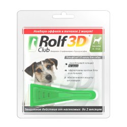 Rolf Club 3D (Рольф Клуб) Капли на холку от блох и клещей для собак весом от 4 до 10 кг 1 пипетка