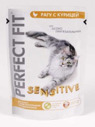 Perfect Fit (Перфект Фит) Sensitive - Корм для кошек с чувствительным пищеварением с Курицей (Пауч)