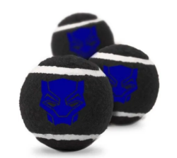 Buckle-Down Игрушка для собак Теннисные мячики Черная пантера чёрный цвет 7 см 3 шт