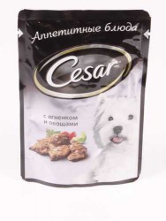Cesar (Цезарь) Пауч для собак Ягненок с овощами 85 г