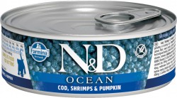 Farmina N&D (Фармина НД) Ocean Консервы беззерновые для котят с треской, креветками и тыквой 70 г