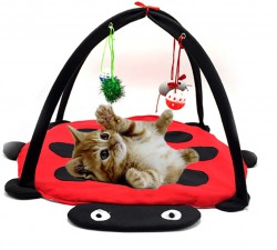 Игровая палатка для кошек с подвесными игрушками