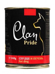 Clan Pride (Клан Прайд) Консервы для собак Говяжье сердце и печень 340 г