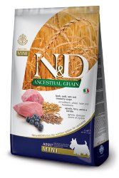 Farmina N&D (Фармина НД) Ancestral Grain Mini Сухой низкозерновой корм для взрослых собак мелких пород с ягненком, полбой, овсом и черникой 2,5 кг