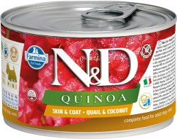 Farmina N&D (Фармина НД) Quinoa Mini Консервы беззерновые для собак мелких пород с перепелом, киноа и кокосом 140 г