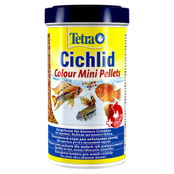 Tetra (Тетра) Cichlid Colour mini pellets Корм для небольших цихлид для улучшения окраса (мини пеллеты) 170 г 500 мл