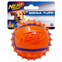 Nerf dog Игрушка для собак Мяч из термопластичной резины с шипами сине-оранжевый 9 см