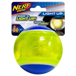 Nerf dog Игрушка для собак Мяч светящийся прозрачный зелено-синий 8 см 