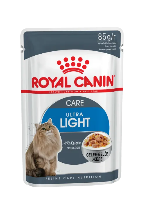 Royal Canin (Роял Канин) Ultra Light (Gelee) - Влажный корм для кошек склонных к полноте в Желе (Пауч)