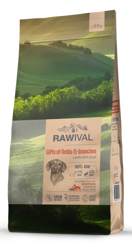 Rawival (Ровайвл/Равивал) Gifts Of Fields &amp; Branches Сухой корм для взрослых собак средних и крупных пород с ягненком и перепелом 2,5 кг