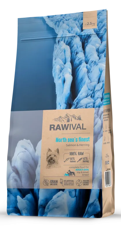Rawival (Ровайвл/Равивал) North Sea’s Finest Сухой корм для взрослых собак мелких пород с лососем и сельдью 2,5 кг 