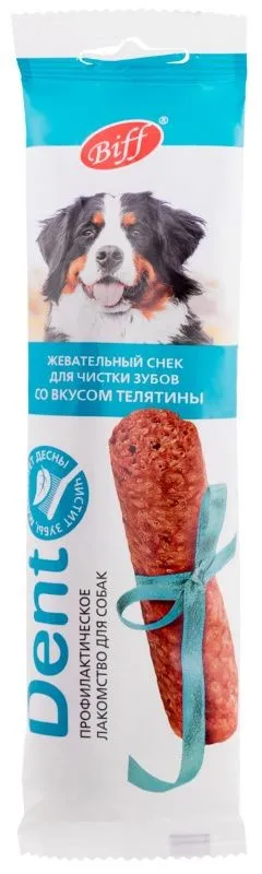 Biff Dent Лакомство для собак крупных пород Жевательный снек со вкусом телятины 1 шт