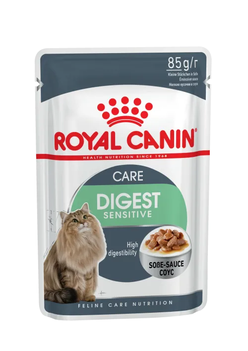 Royal Canin (Роял Канин) Digest Sensitive Влажный корм для взрослых кошек с чувствительным пищеварением в соусе 85 г 5 шт