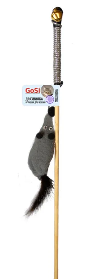 Gosi Игрушка для кошек Махалка Мышь с норковым хвостом