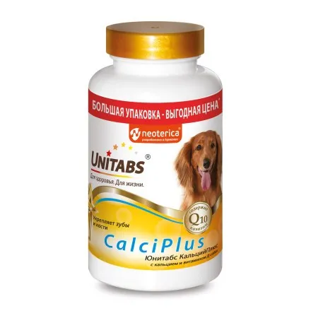 Unitabs (Юнитабс) CalciPlus Витаминно-минеральный комплекс для собак для зубов и костей, 100 таб.