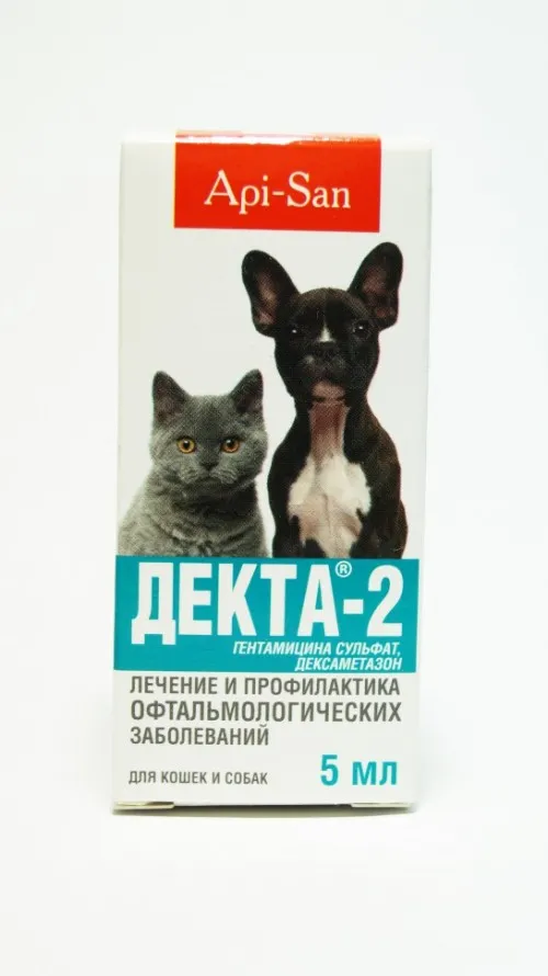 Декта-2 капли глазные для кошек и собак, 5 мл Apicenna 