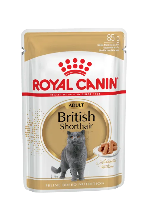 Royal Canin (Роял Канин) British Shorthair Adult Пауч для взрослых кошек породы Британская короткошерстная в соусе 85 г