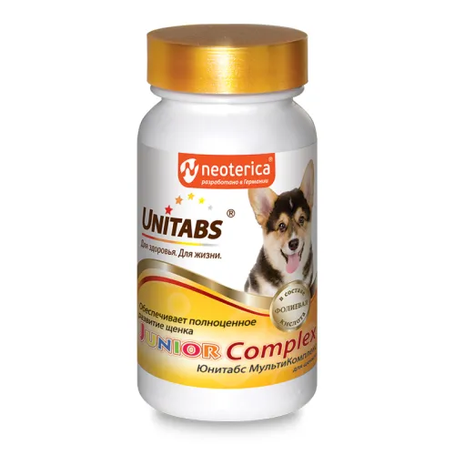 Unitabs (Юнитабс) JuniorComplex Витаминно-минеральный комплекс для щенков, 100 табл