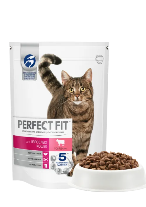 Perfect fit (Перфект фит) Adult Сухой корм для взрослых кошек с говядиной 190 г