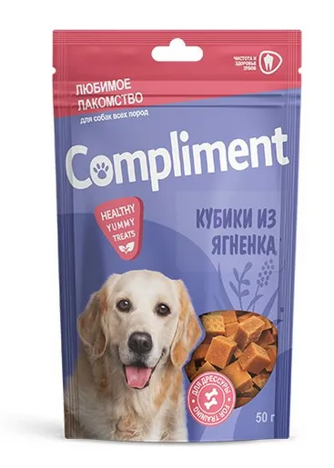 Compliment Лакомство для собак всех пород Кубики из ягненка 50 г