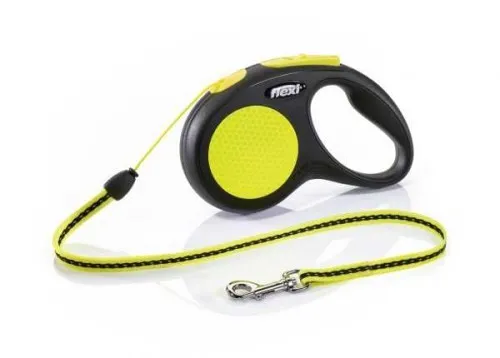 FLEXI Рулетка New Neon L (5 м 50 кг), Лента/ремень желтый неон