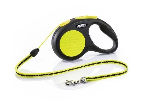 FLEXI Рулетка New Neon L (5 м 50 кг), Лента/ремень желтый неон
