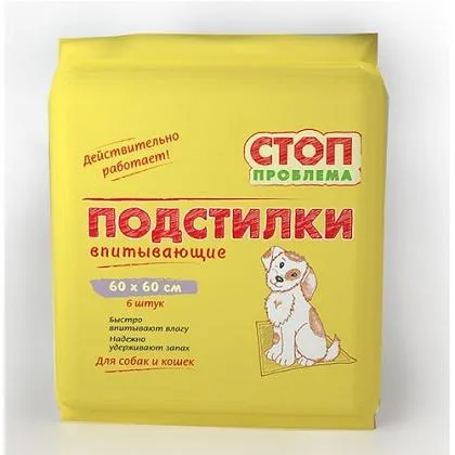 Стоп-проблема подстилки гелевые впитывающие 60*60 6 шт