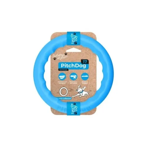 PitchDog Игровое кольцо для апортировки голубое 17 см