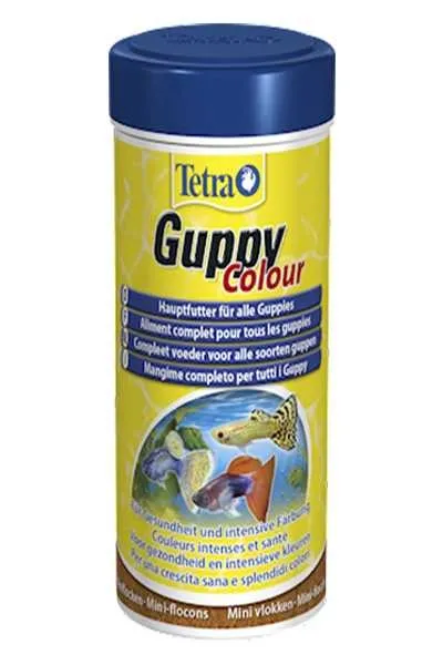 Tetra (Тетра) Guppy Colour mini flakes Корм для небольших гуппи для улучшения окраса (мини хлопья) 30 г 100 мл