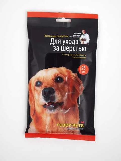Teddy Pets (Тедди Петс) - Влажные салфетки для шерсти Собак
