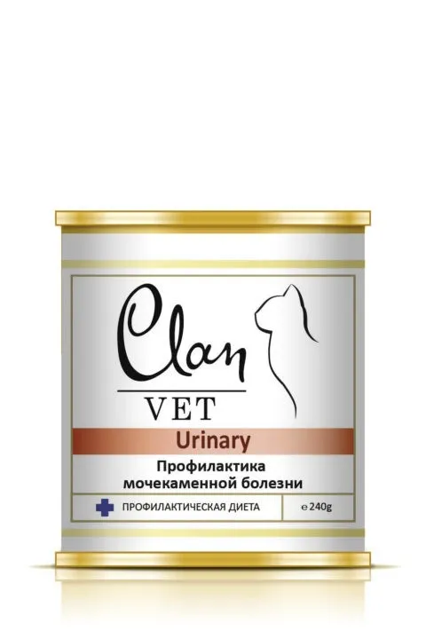 CLAN VET Urinary Диетические консервы для кошек Профилактика болезней почек 240 г