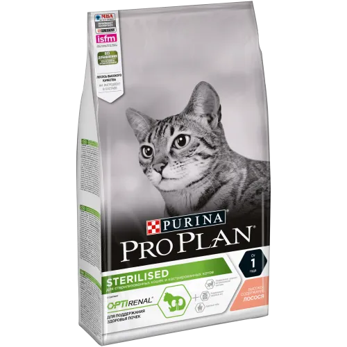 Pro Plan (ПроПлан) Sterilised Salmon - Сухой корм для кастрированных котов и стерилизованных кошек с Лососем 1.5кг