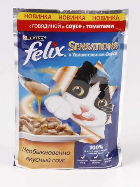 Purina Felix (Пурина Феликс) Аппетитные кусочки двойная вкуснятина Пауч для кошек с говядиной и домашней птицей в желе 75 г