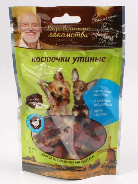 Деревенские лакомства для собак мелких пород Косточки утиные 55 г