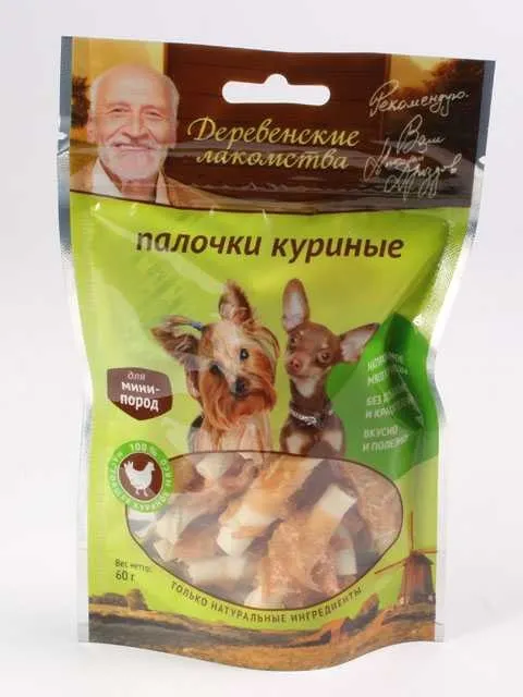 Деревенские лакомства для собак мини пород Палочки Куриные