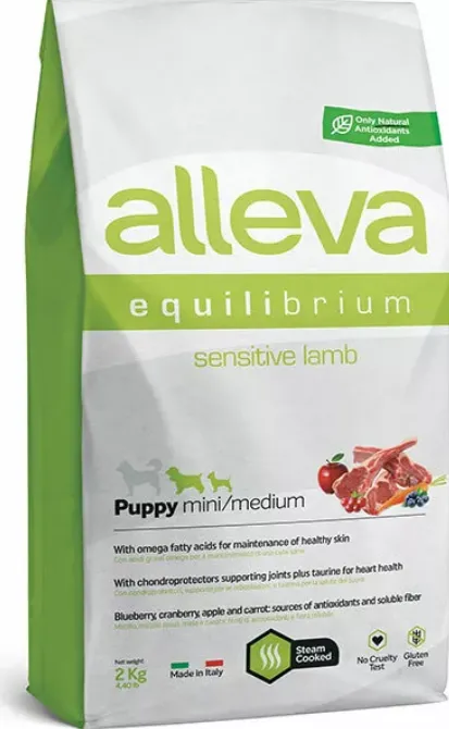 Alleva Equilibrium (Аллева Эквилибриум) Sensitive Сухой корм для щенков мелких и средних пород с чувствительным пищеварением с ягненком 2 кг
