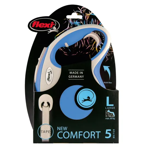FLEXI New Line Comfort L Рулетка лента 8м/до 50кг серый/синий