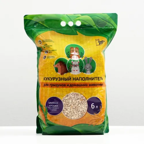 Золотой кот Наполнитель для грызунов и мелких животных кукурузный 6 л