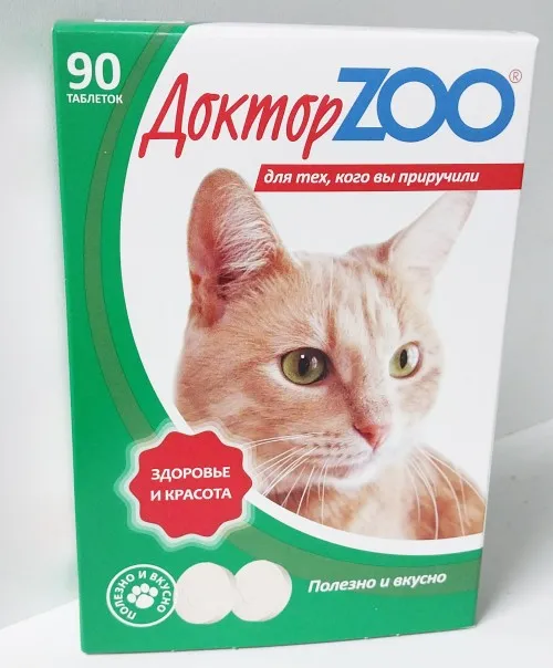 Доктор Zоо Лакомство витаминное для кошек с таурином и L-карнитином 90 табл