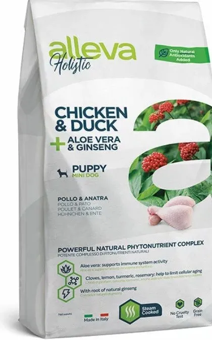 Alleva Holistic (Аллева Холистик) Puppy Mini Сухой корм для щенков мелких пород с курицей, уткой, алоэ и женьшенем 800 г