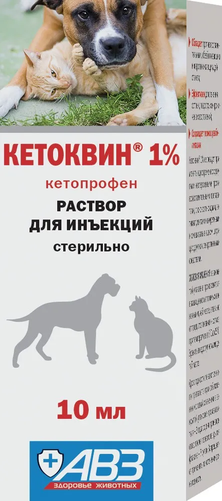 Кетоквин 1% р-р для инъекций 10 мл, АВЗ 