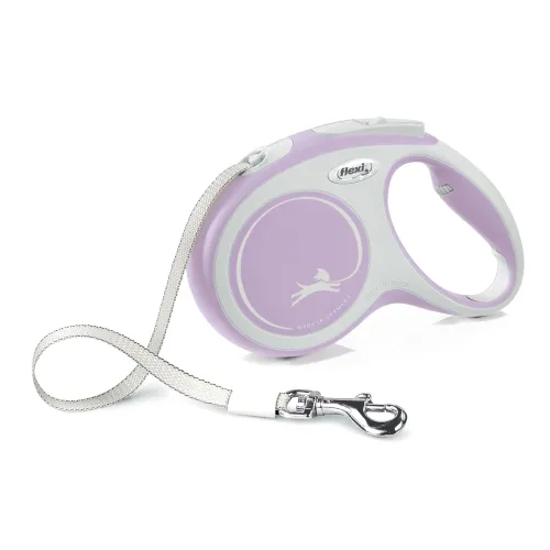 FLEXI New Line Comfort M Рулетка лента 5м/до 25кг серый/розовый