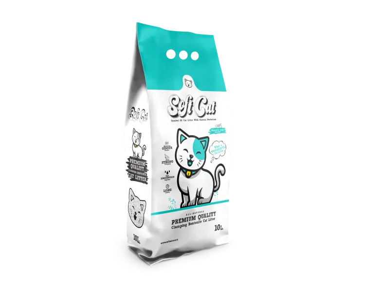 Soft Cat Наполнитель для кошачьего туалета комкующийся с ароматом марсельского мыла 10 л (Турция замена Ever Clean)