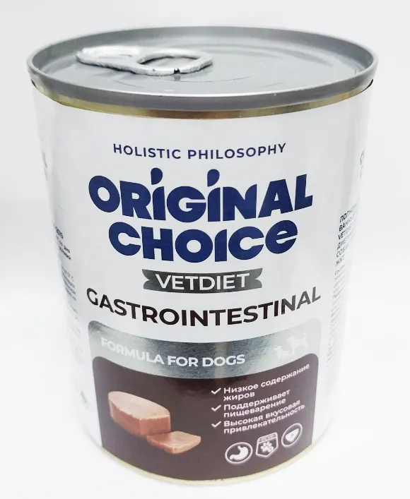 Original Choice VetDiet Gastrointestinal Консервы лечебные для собак для профилактики заболеваний ЖКТ 340 г