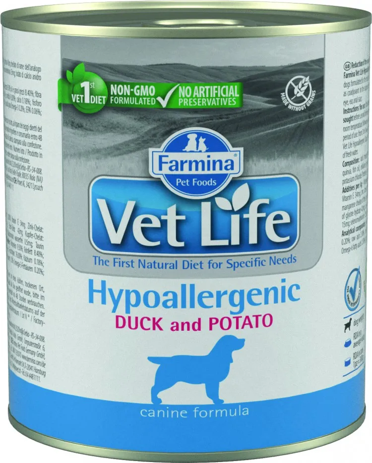 Farmina Vet Life (Фармина Вет Лайф) Hypoallergenic Duck & Potato Консервы лечебные для собак гипоаллергенные с уткой и картофелем 300 г