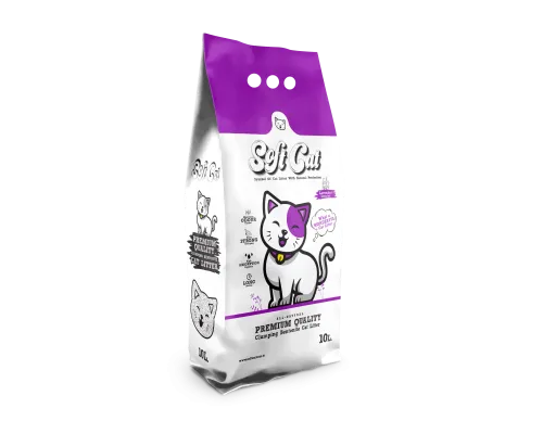 Soft Cat Наполнитель для кошачьего туалета комкующийся с ароматом лаванды 10 л (Турция замена Ever Clean)