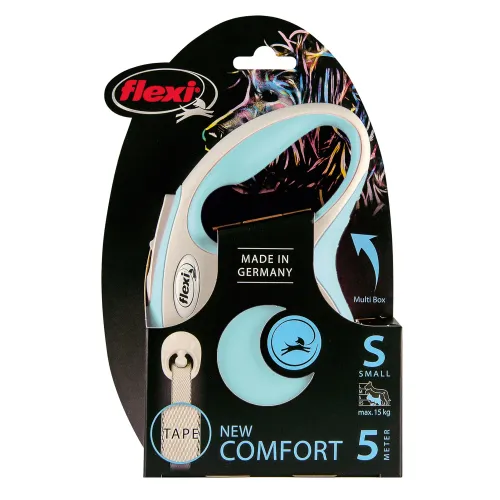 FLEXI New Line Comfort S Рулетка лента 5м/до 15кг серый/голубой